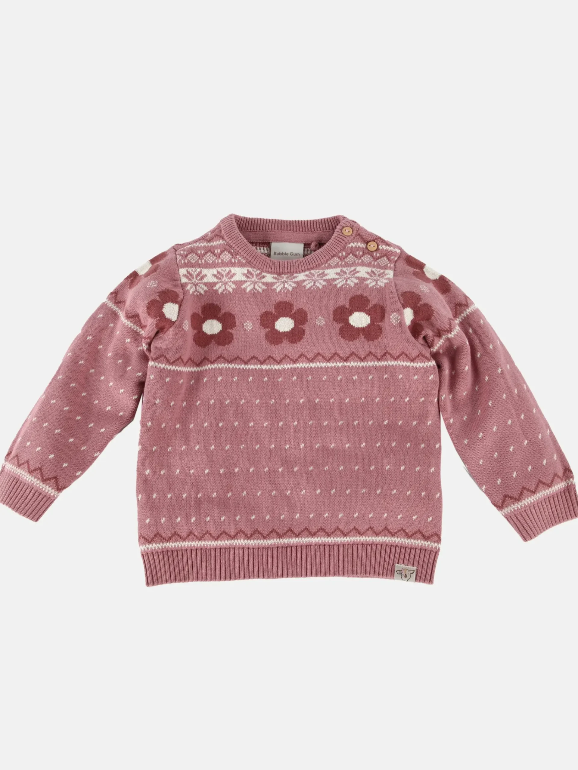 Kinder Bubble Gum Baby Mädchen Jacquardpullover mit Musterprint