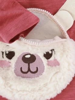 Kinder Bubble Gum Baby Mädchen Langarmshirt mit Teddy-Tasche