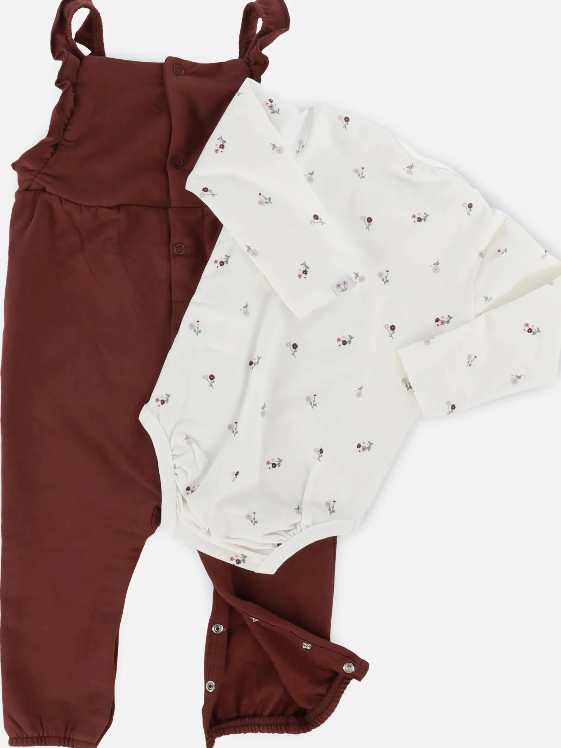 Kinder Bubble Gum Baby Mädchen Strampler-Set, 2tlg.,mit Langarmbody und Latzhose