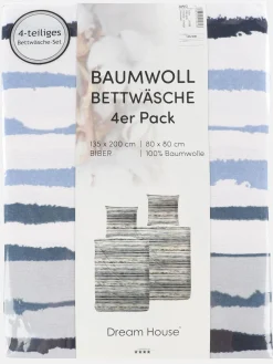 Dream House Biber Bettwäsche im 4er Pack 135x200cm