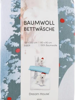 Dream House Biberbettwäsche mit Eisbär Motiv, 135x200cm