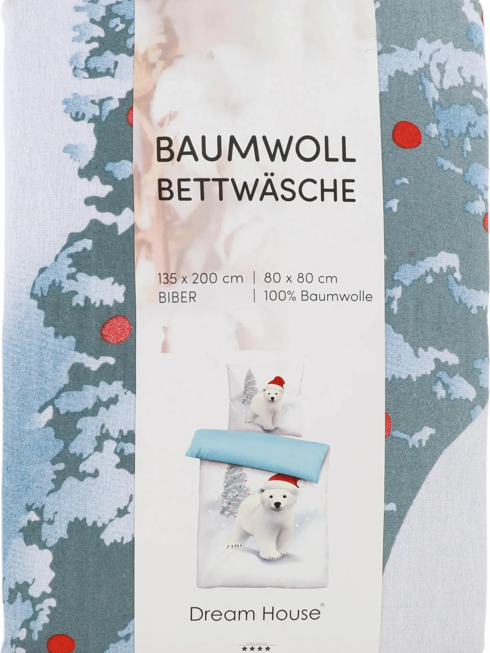Dream House Biberbettwäsche mit Eisbär Motiv, 135x200cm