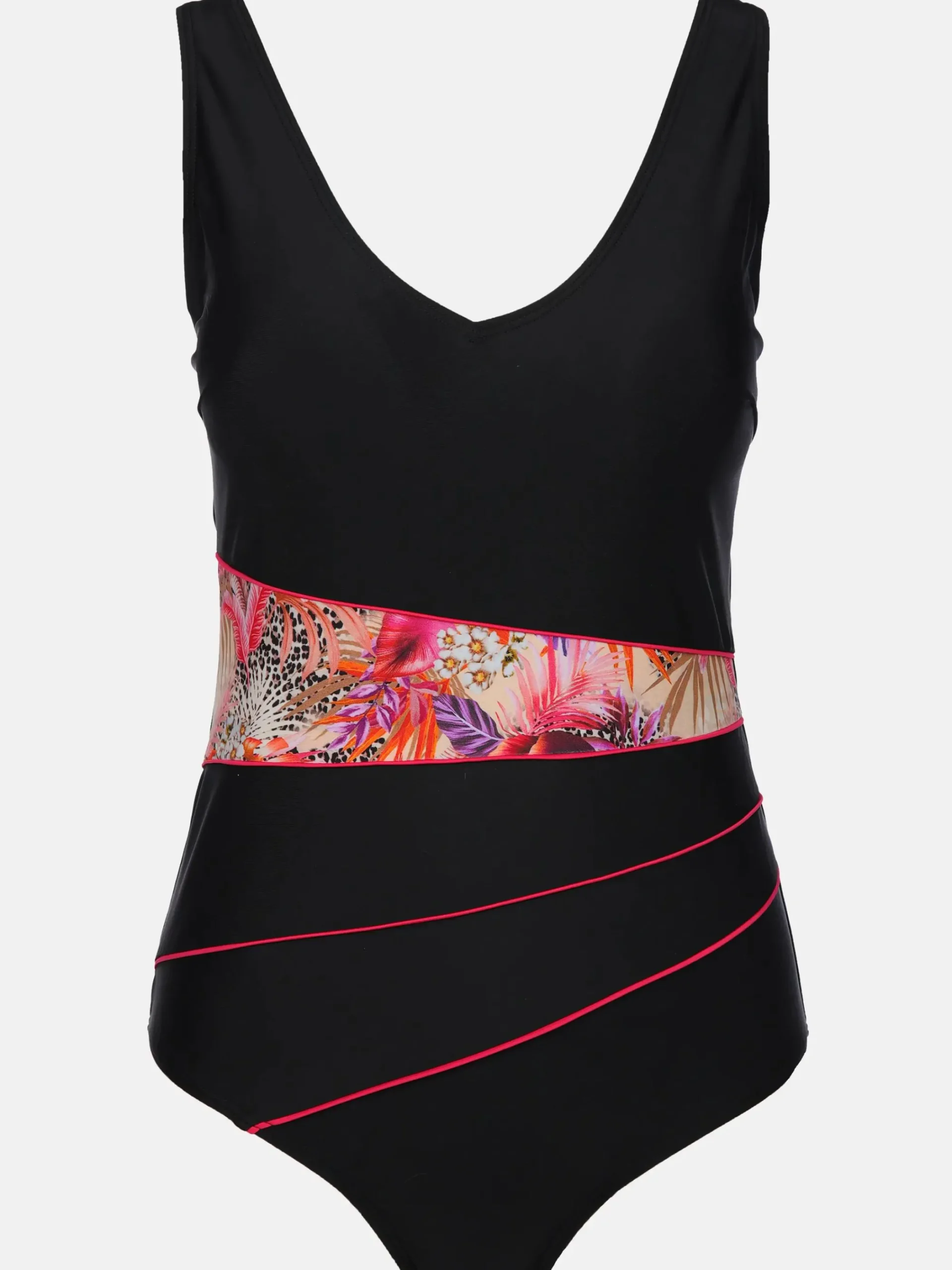 Damen Grinario Sports Damen Badeanzug mit farbigem Einsatz