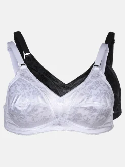 Damen Sonja Blank Damen BH im 2er Pack mit Alloverprint
