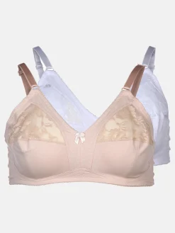 Damen Sonja Blank Damen BH im 2er Pack mit Spitze