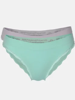 Damen Sure Damen Bikinislip mit Spitzenbesatz im 2er Pack