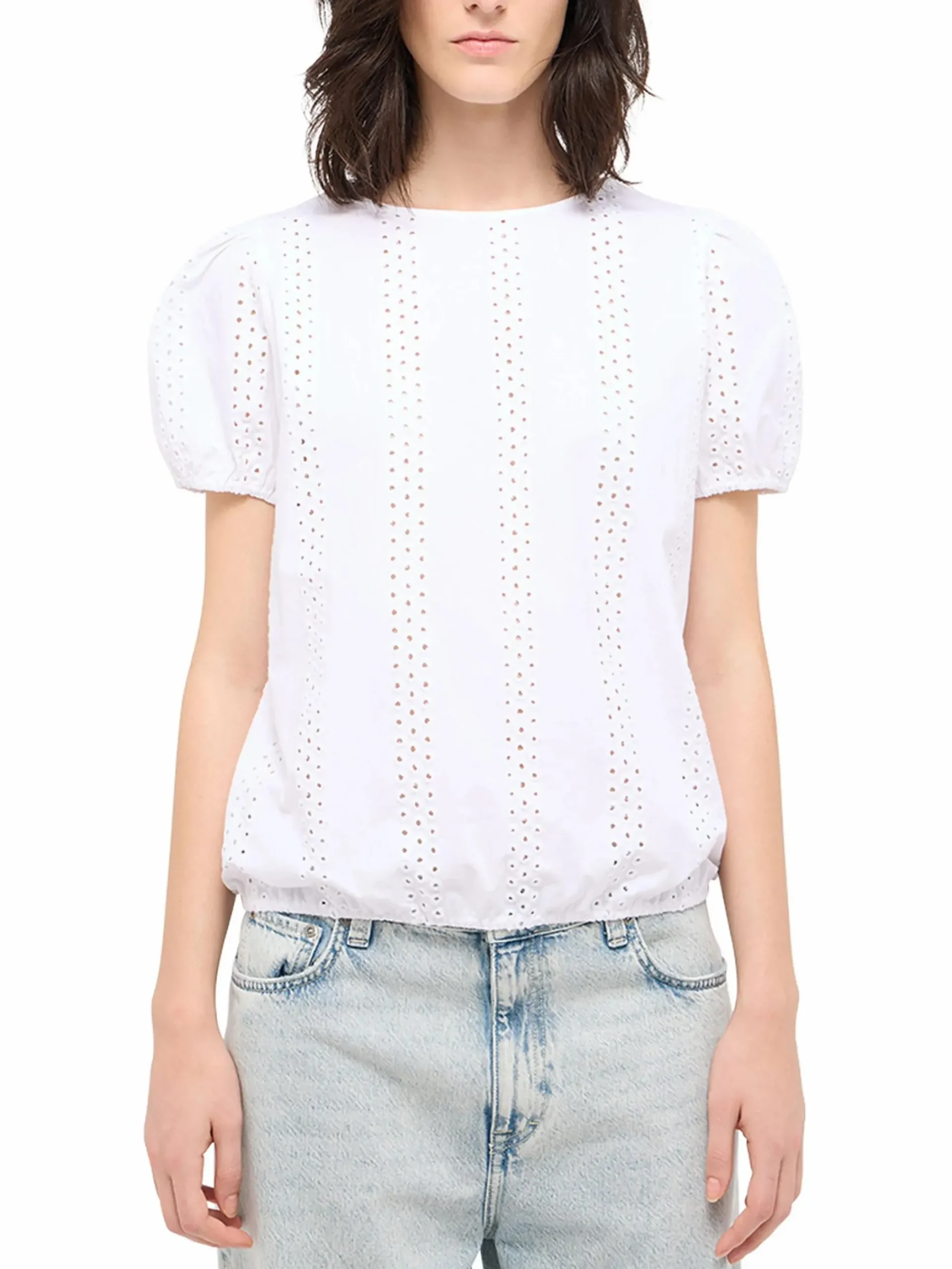 Damen Mustang Damen Bluse "Assaria" mit Lochstickerei