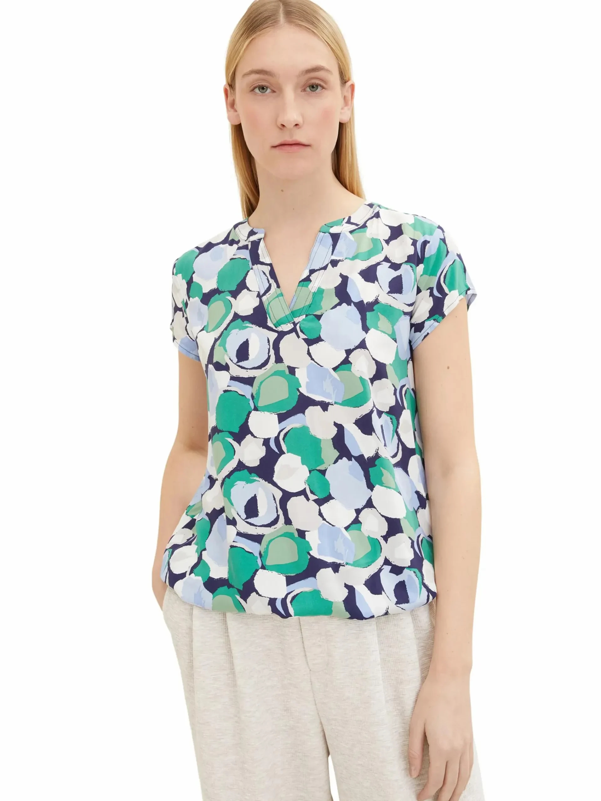 Damen Tom Tailor Damen Bluse mit Alloverprint