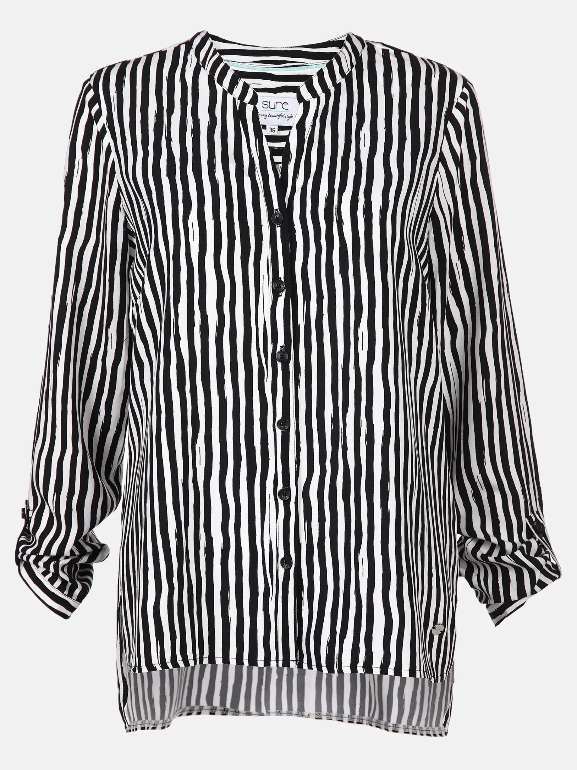 Damen Sure Damen Bluse mit krempelbaren Ärmeln