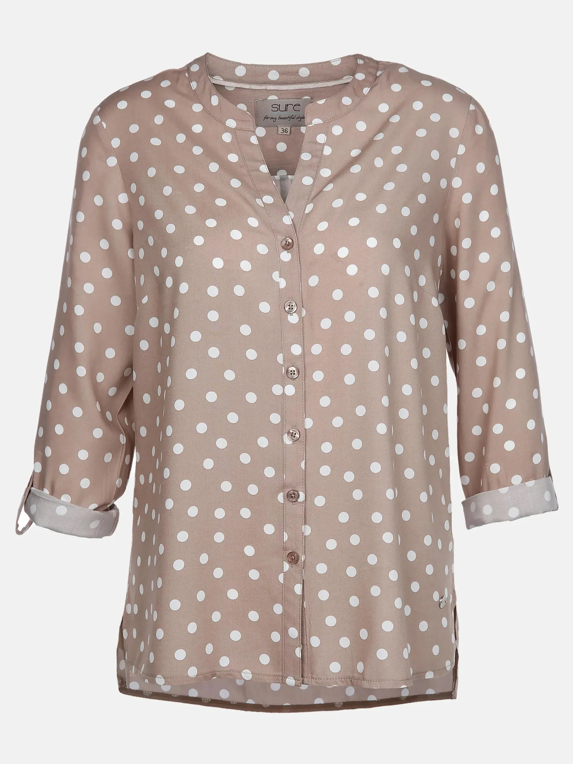 Damen Sure Damen Bluse mit krempelbaren Ärmeln