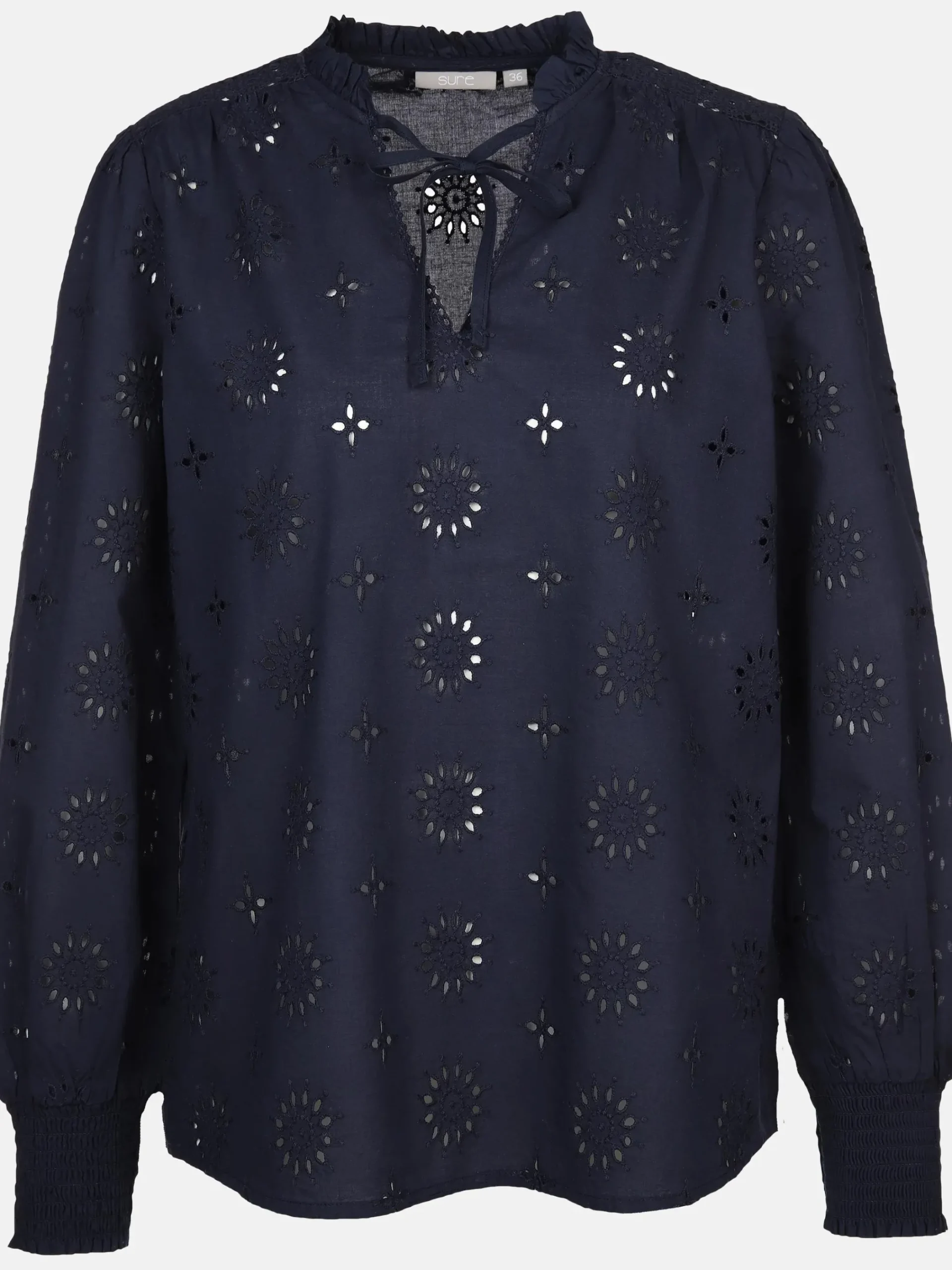 Damen Sure Damen Bluse mit Lochstickerei