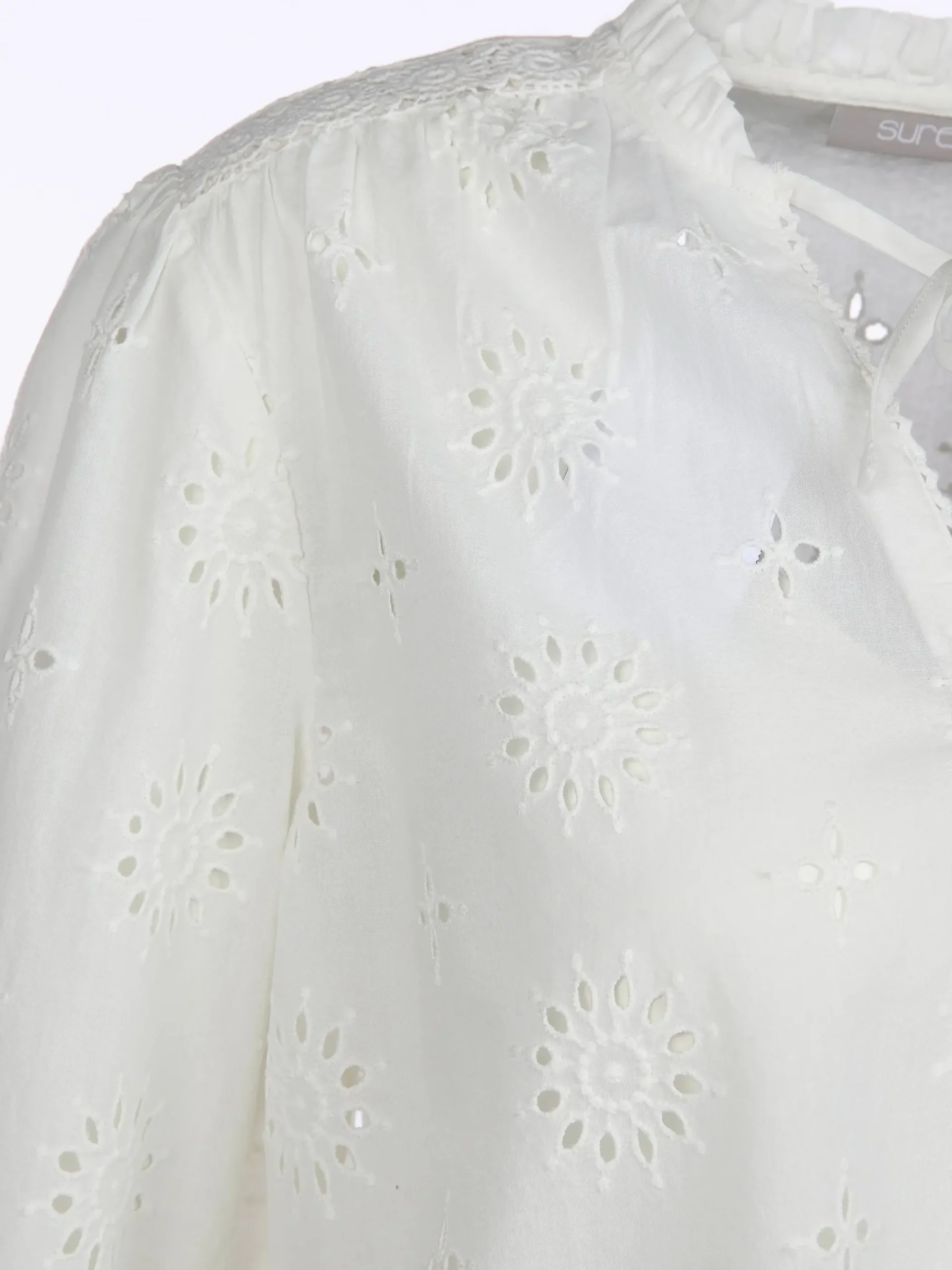 Damen Sure Damen Bluse mit Lochstickerei
