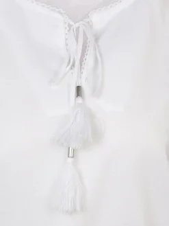 Damen Lisa Tossa Damen Bluse mit Lochstickerei und 3/4 Ärmel