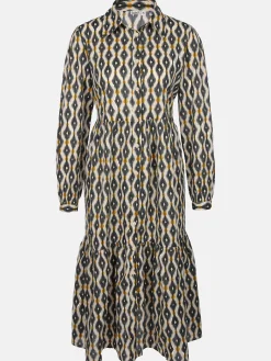 Damen Lisa Tossa Damen Blusenkleid mit Musterprint