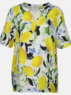 Damen Lisa Tossa Damen Blusenshirt mit Zitronenprint
