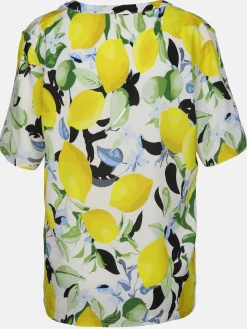 Damen Lisa Tossa Damen Blusenshirt mit Zitronenprint