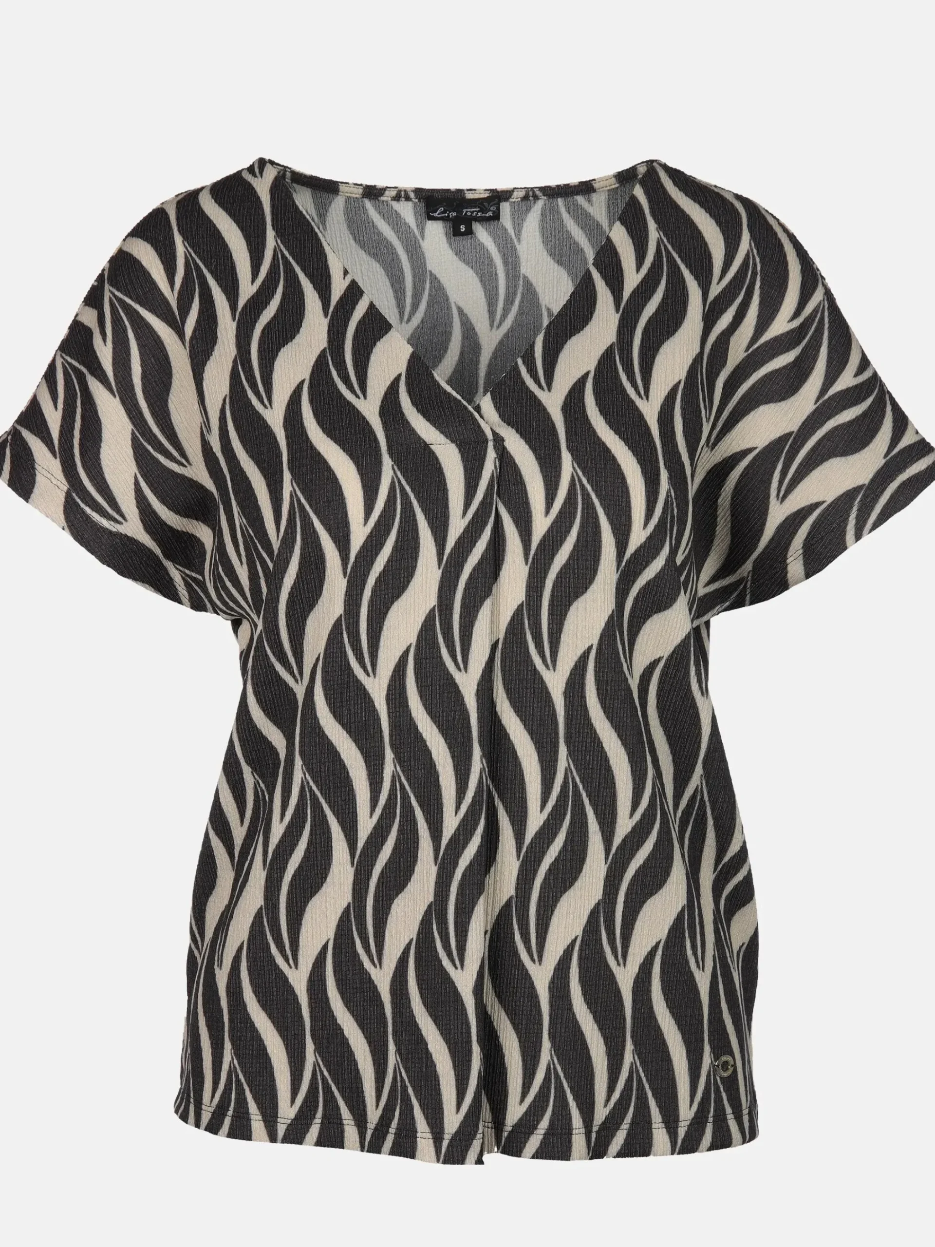 Damen Lisa Tossa Damen Crinkle-Shirt mit Alloverprint