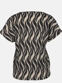 Damen Lisa Tossa Damen Crinkle-Shirt mit Alloverprint