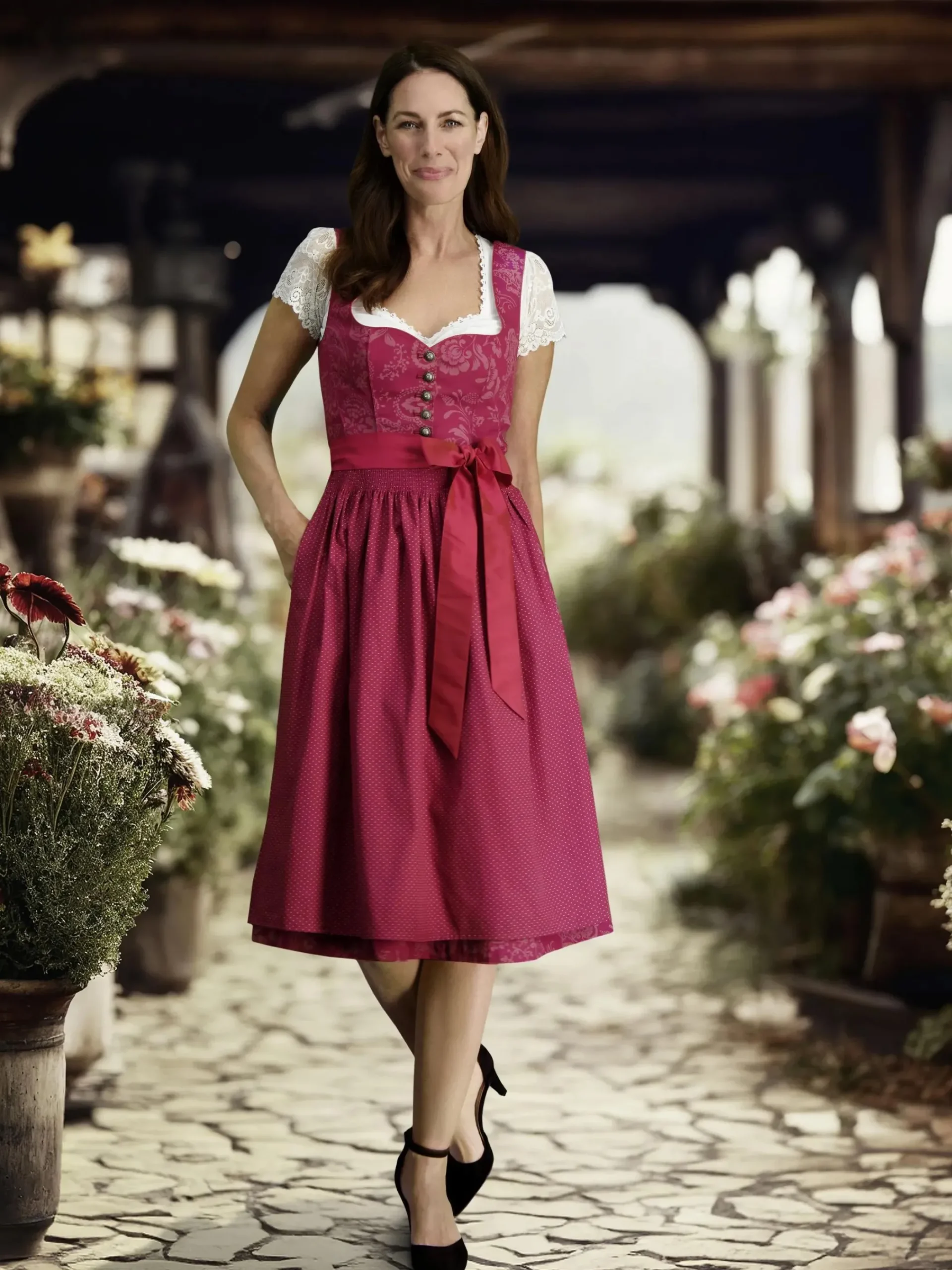 Damen Wolperdinger Damen Dirndl Karoline