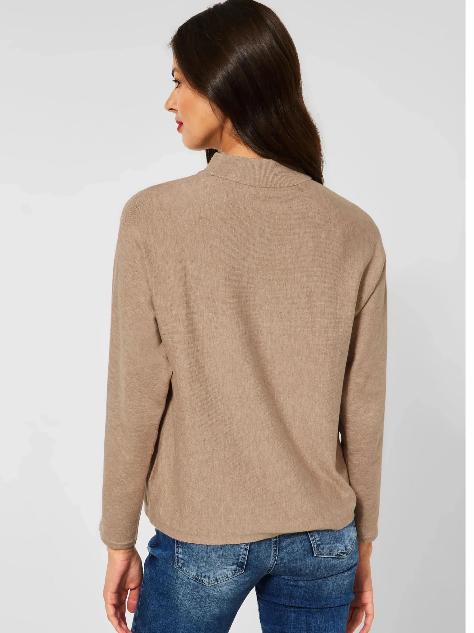 Damen Street One Damen Feinstrick-Pullover mit Stehkragen