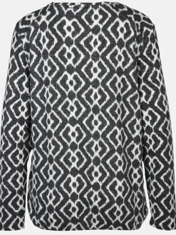 Damen Sure Damen Flauschshirt im abstrakten Dessin