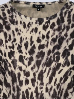 Damen Sure Damen Flauschshirt mit Leoprint