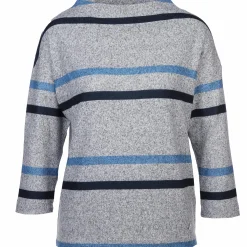 Damen Sure Damen Flauschshirt mit Streifen und 3/4 Arm