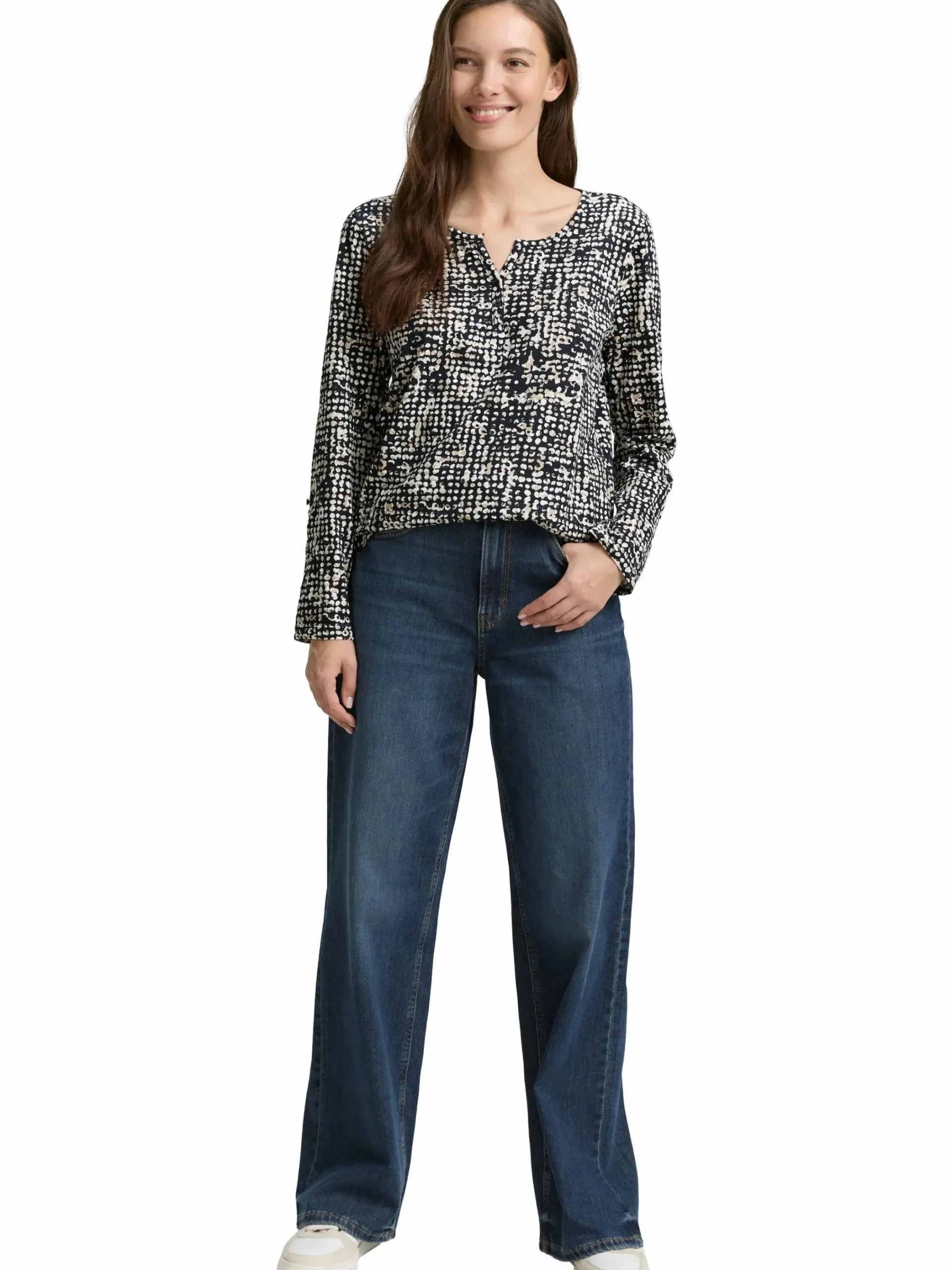 Damen Tom Tailor Damen Henley Blusenshirt