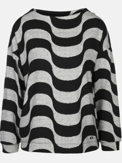 Damen Lisa Tossa Damen Jacquardshirt mit Wellenmuster