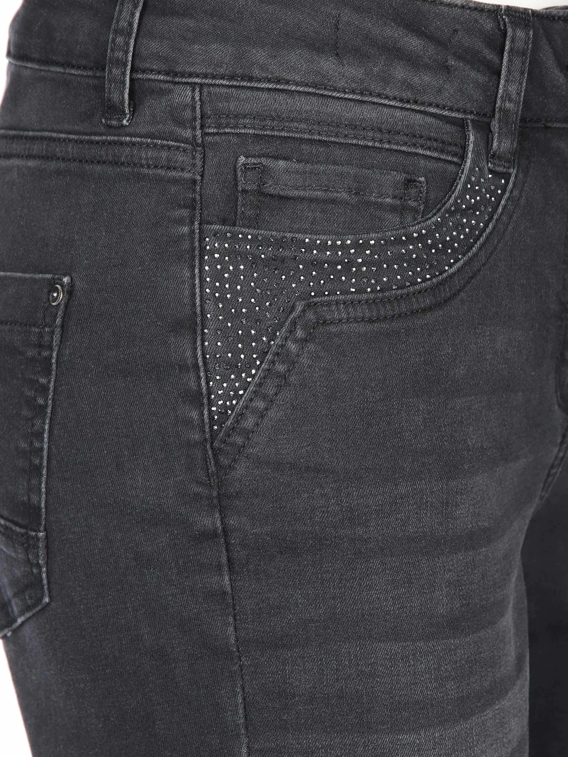 Damen Lisa Tossa Damen Jeans Slim Fit "Hanna" mit Ziersteinen