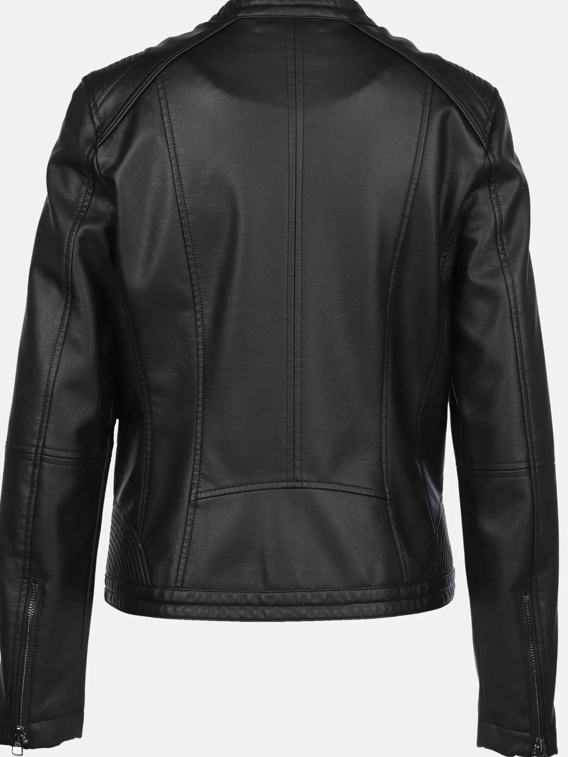 Damen Sure Damen Kunstlederjacke mit Stehkragen