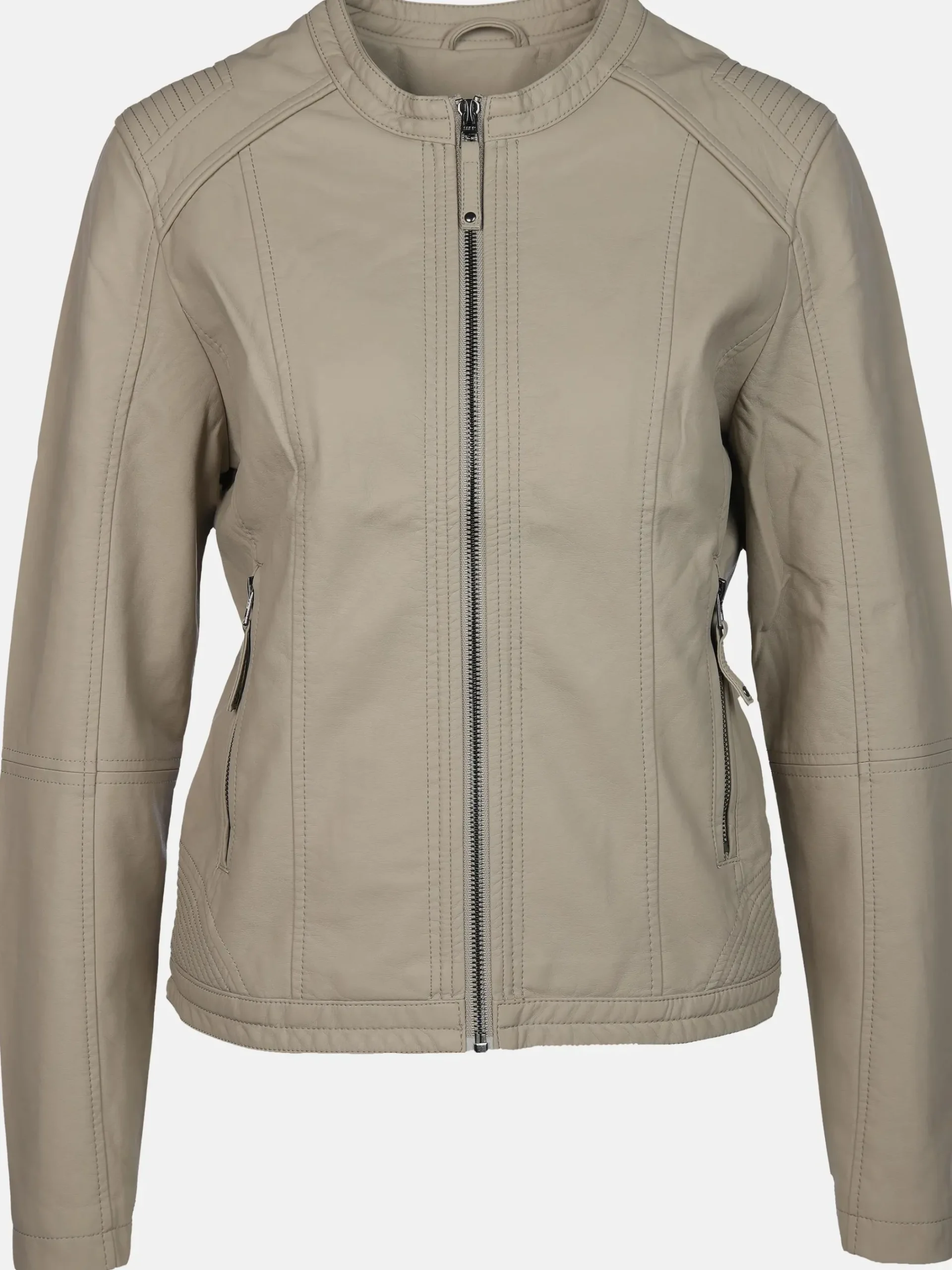 Damen Sure Damen Kunstlederjacke mit Stehkragen