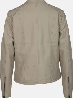 Damen Sure Damen Kunstlederjacke mit Stehkragen