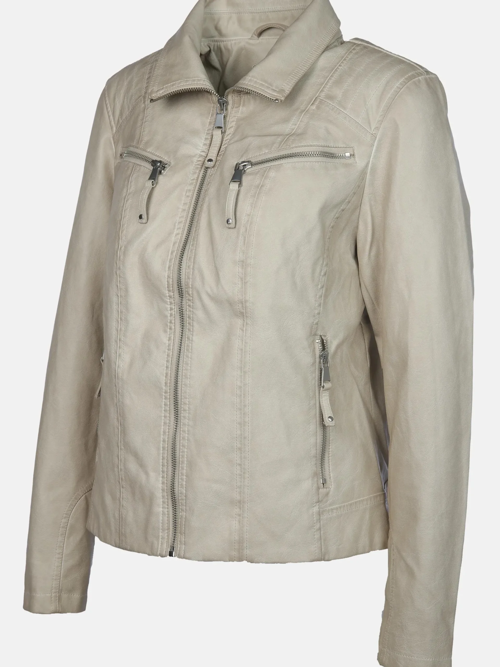 Damen Sure Damen Kunstlederjacke mit Reißverschluss