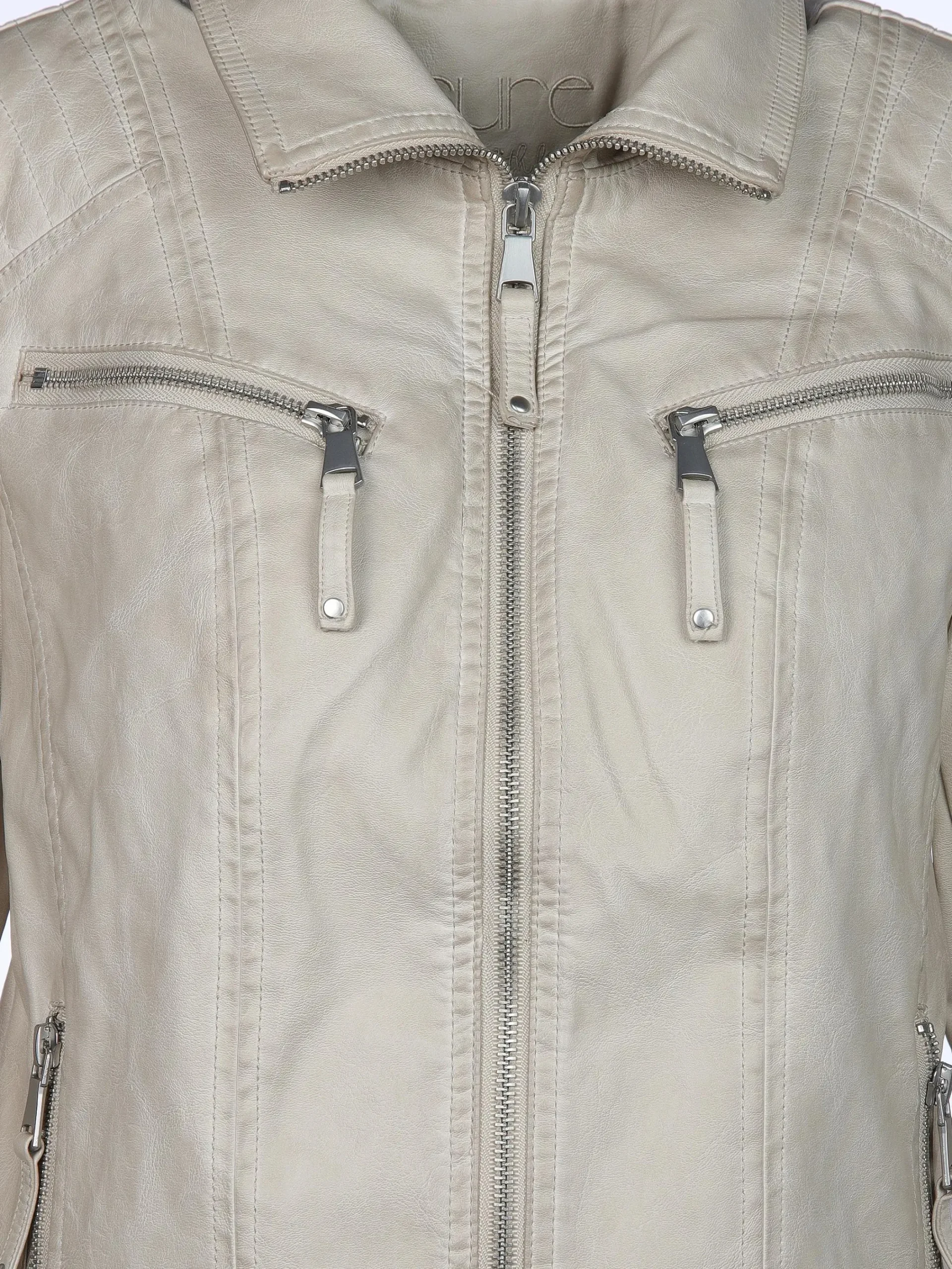 Damen Sure Damen Kunstlederjacke mit Reißverschluss