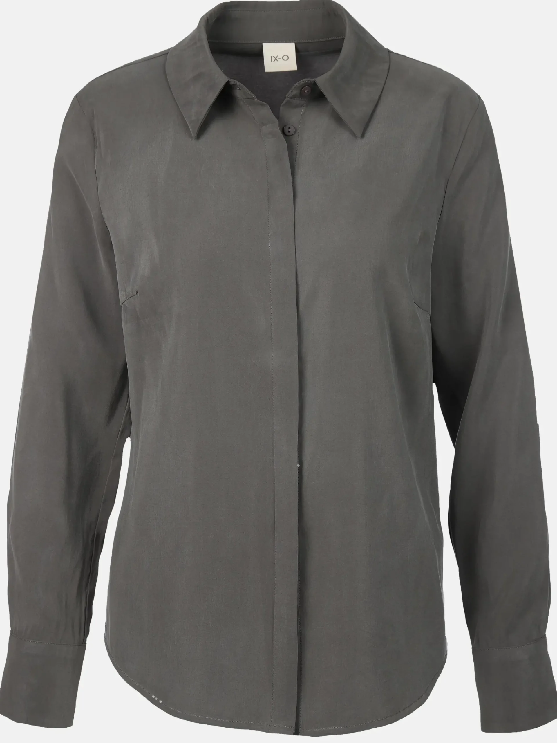 Damen IX-O Damen Langarmbluse mit verdeckter Knopfleiste