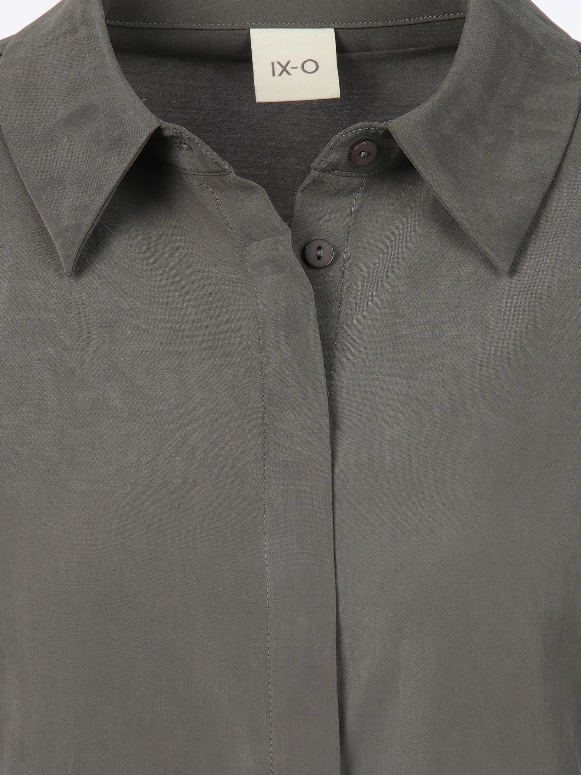 Damen IX-O Damen Langarmbluse mit verdeckter Knopfleiste