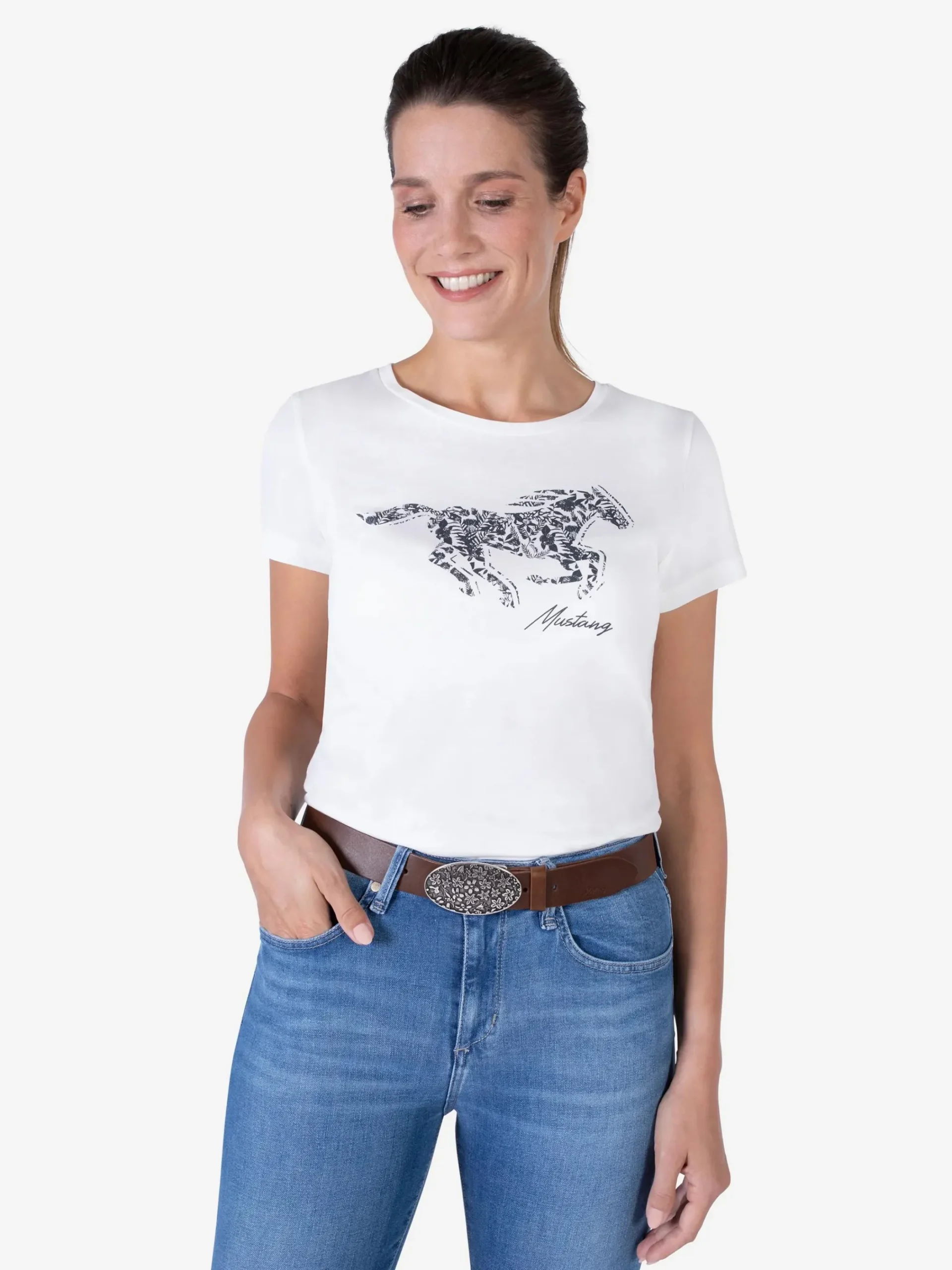 Damen Mustang Damen Ledergürtel mit 35mm