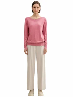 Damen Tom Tailor Damen Leichtpullover mit weitem Ausschnitt