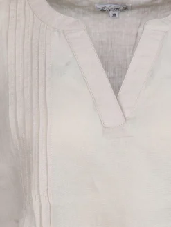 Damen Lisa Tossa Damen Leinentop mit Biesen