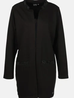 Damen Lisa Tossa Damen Longcardigan mit Strassbesatz