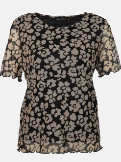 Damen Lisa Tossa Damen Meshshirt mit Alloverprint