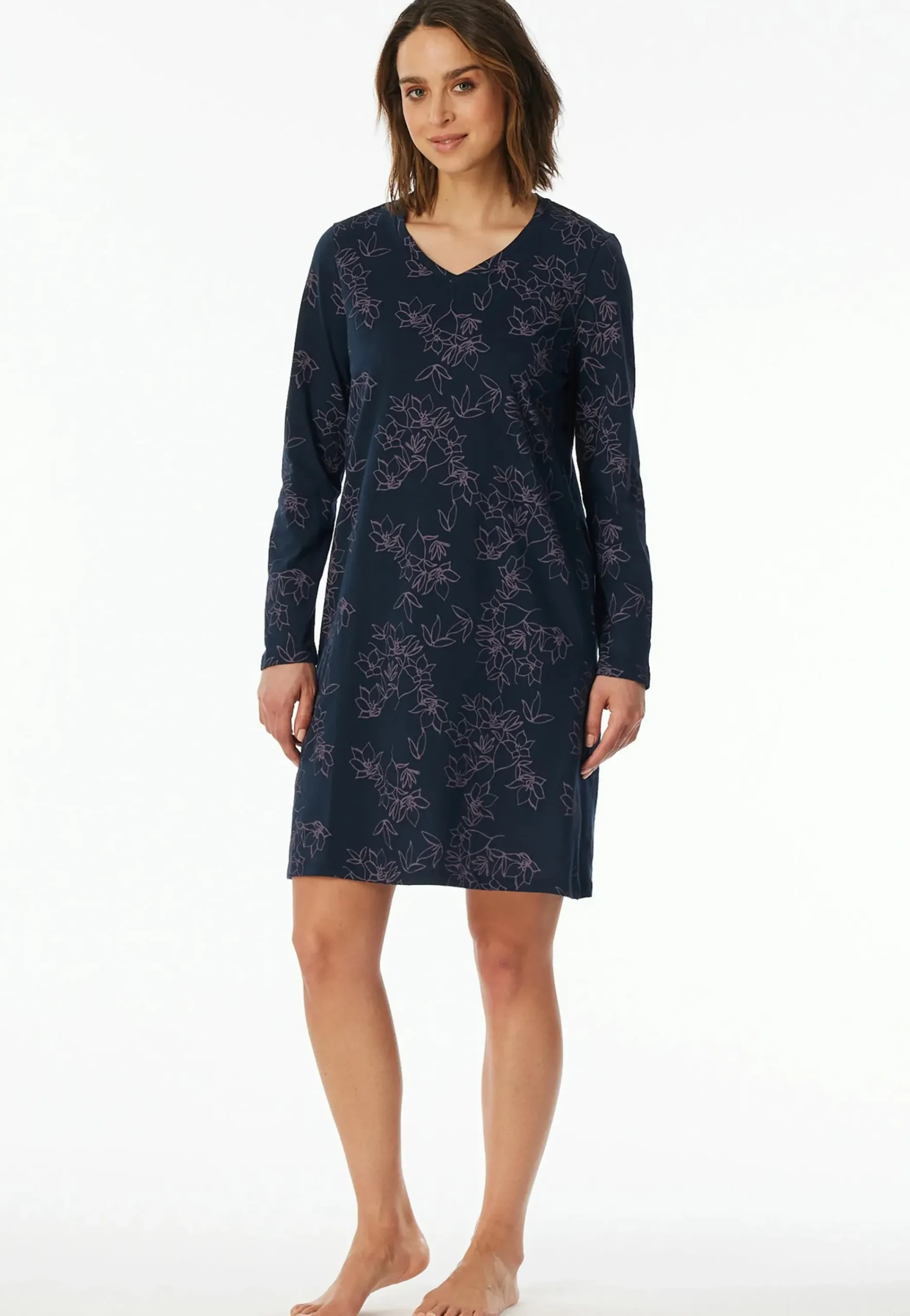 Damen UNCOVER by Schiesser Damen Nachthemd mit Muster