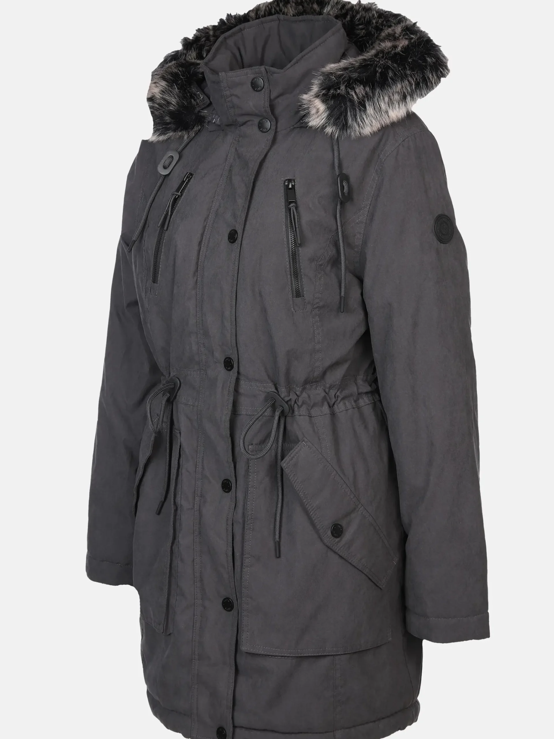 Damen Sure Damen Parka mit Kunstfellbesatz