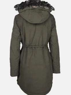 Damen Sure Damen Parka mit Kunstfellbesatz