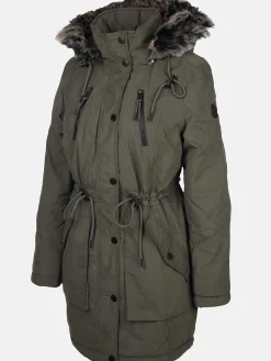 Damen Sure Damen Parka mit Kunstfellbesatz