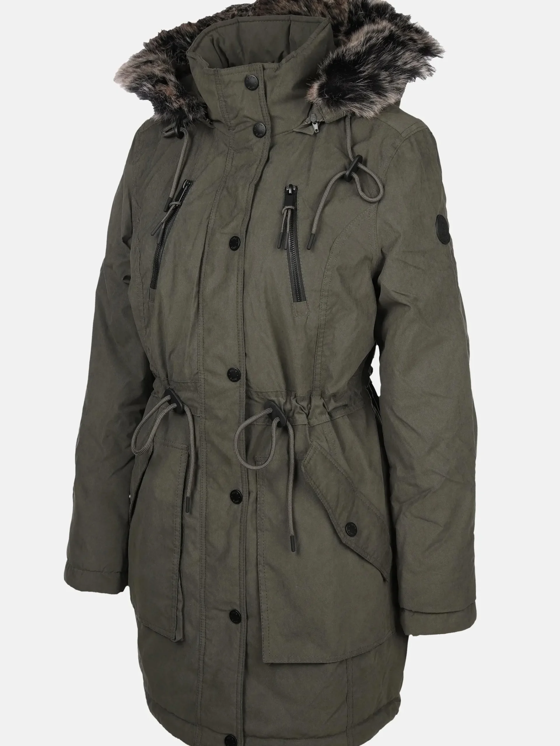Damen Sure Damen Parka mit Kunstfellbesatz
