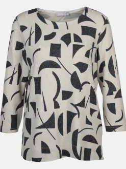 Damen Sure Damen Printshirt in Strickoptik mit 3/4 Arm