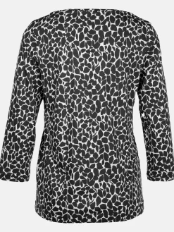 Damen Sure Damen Printshirt mit Serafino-Ausschnitt