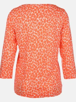 Damen Sure Damen Printshirt mit Serafino-Ausschnitt